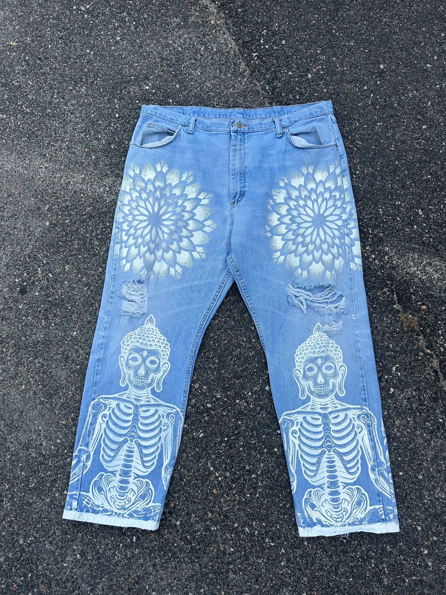 Skeleton Mandala Wrangler Jeans