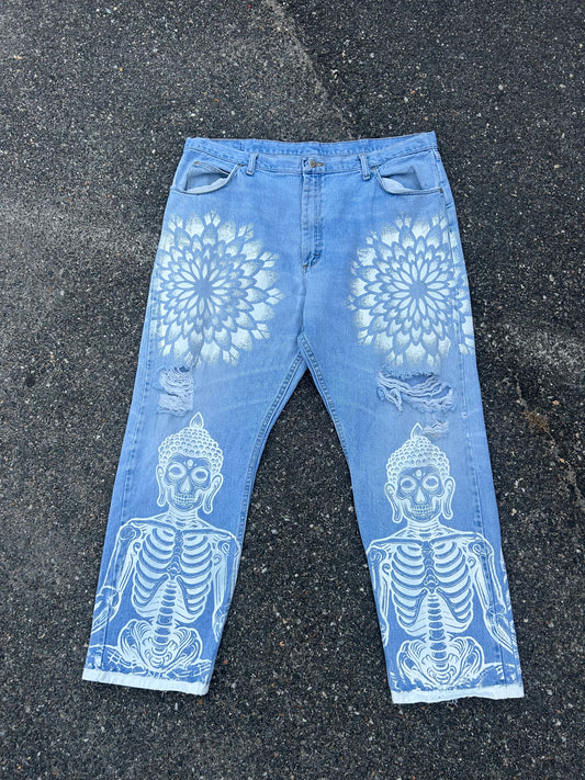 Skeleton Mandala Wrangler Jeans